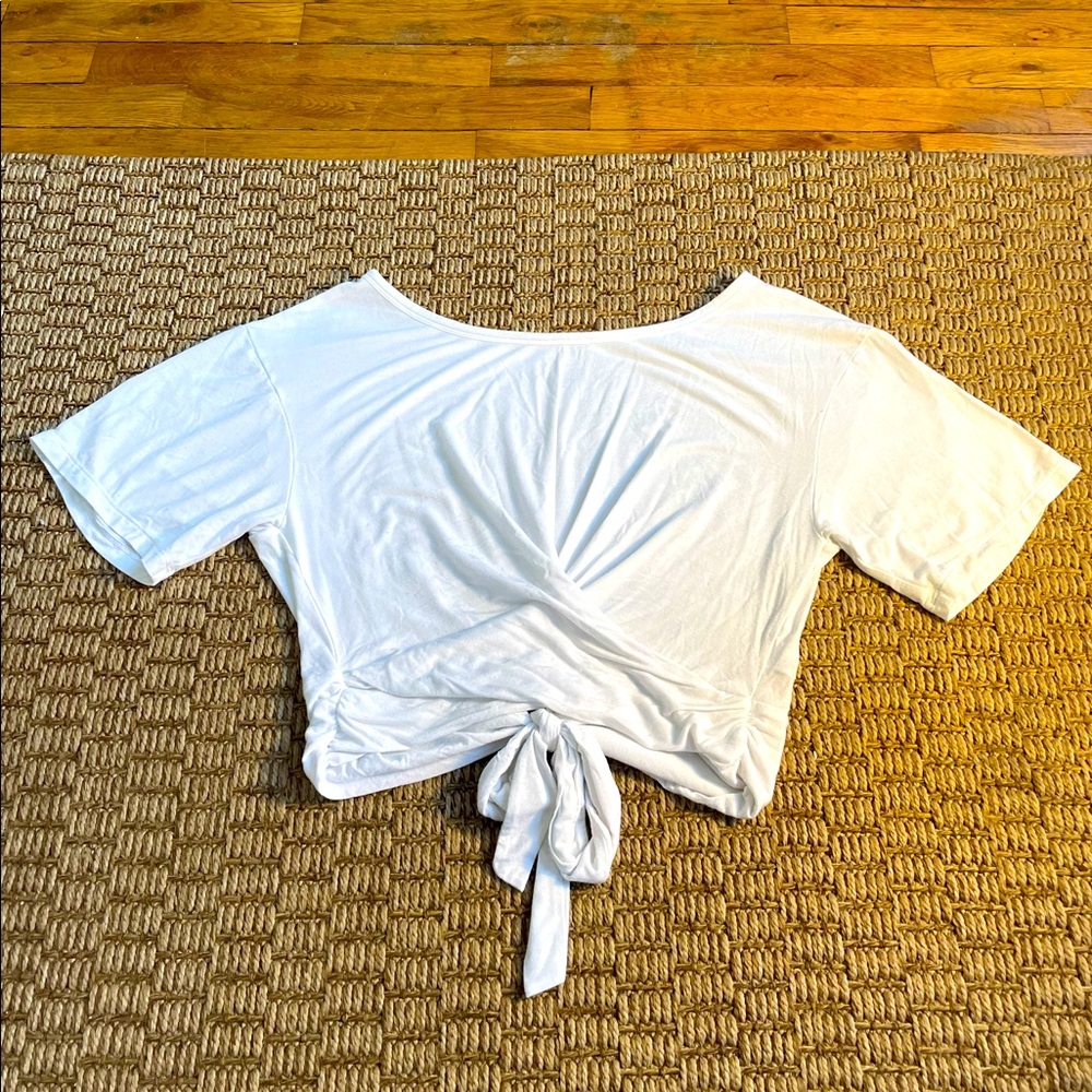 Victoria’s Secret Twist-tie Crop Tee - White